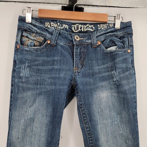 Ten25 Junior's Embroidered Button Pocket Slim Leg Jeans Size 5/6 - Picture 3 of 16
